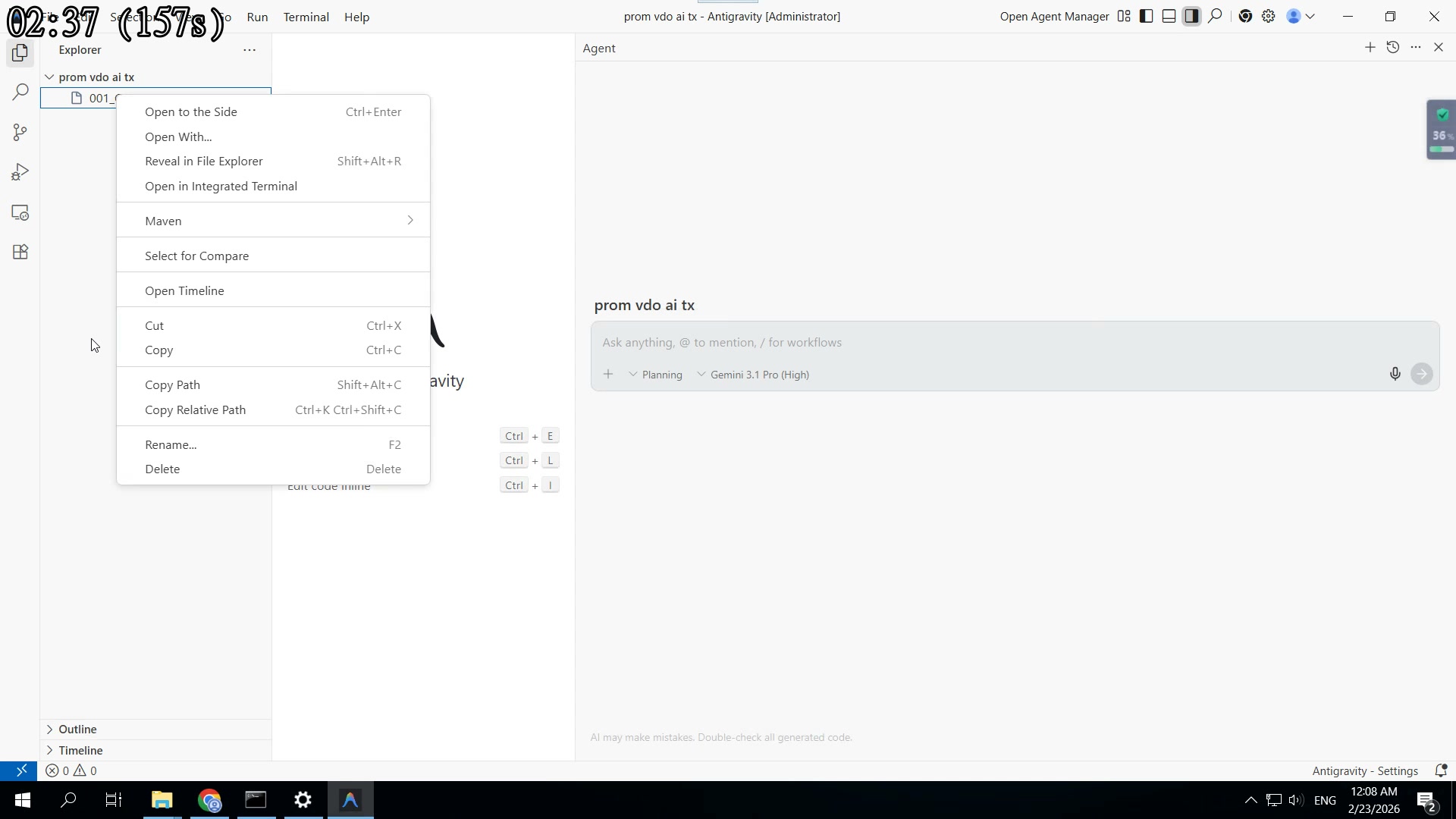 เตรียม Copy Path — คลิกขวาไฟล์